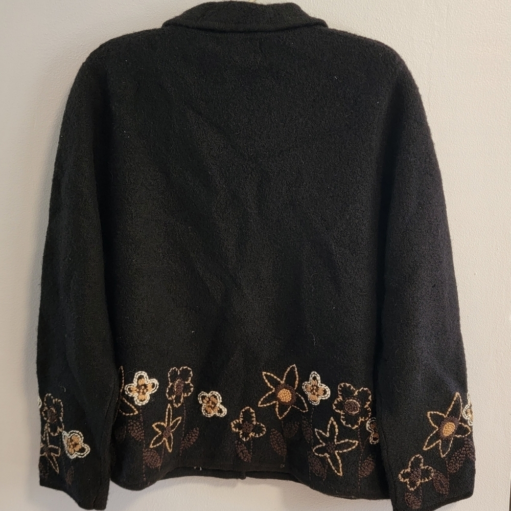 100% Wool Cozy Dark Academia Cabincore Mori Girl Wimsigoth Paraphrase Blazer XL - Picture 7 of 7